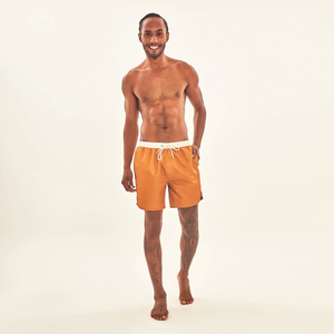 Model Front: Uv Line Short For Men / Bermuda Shorts Boxer Ocre Upf50+