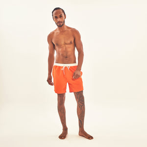 Model Front: Uv Line Short For Men / Bermuda Shorts Boxer Orange Upf50+