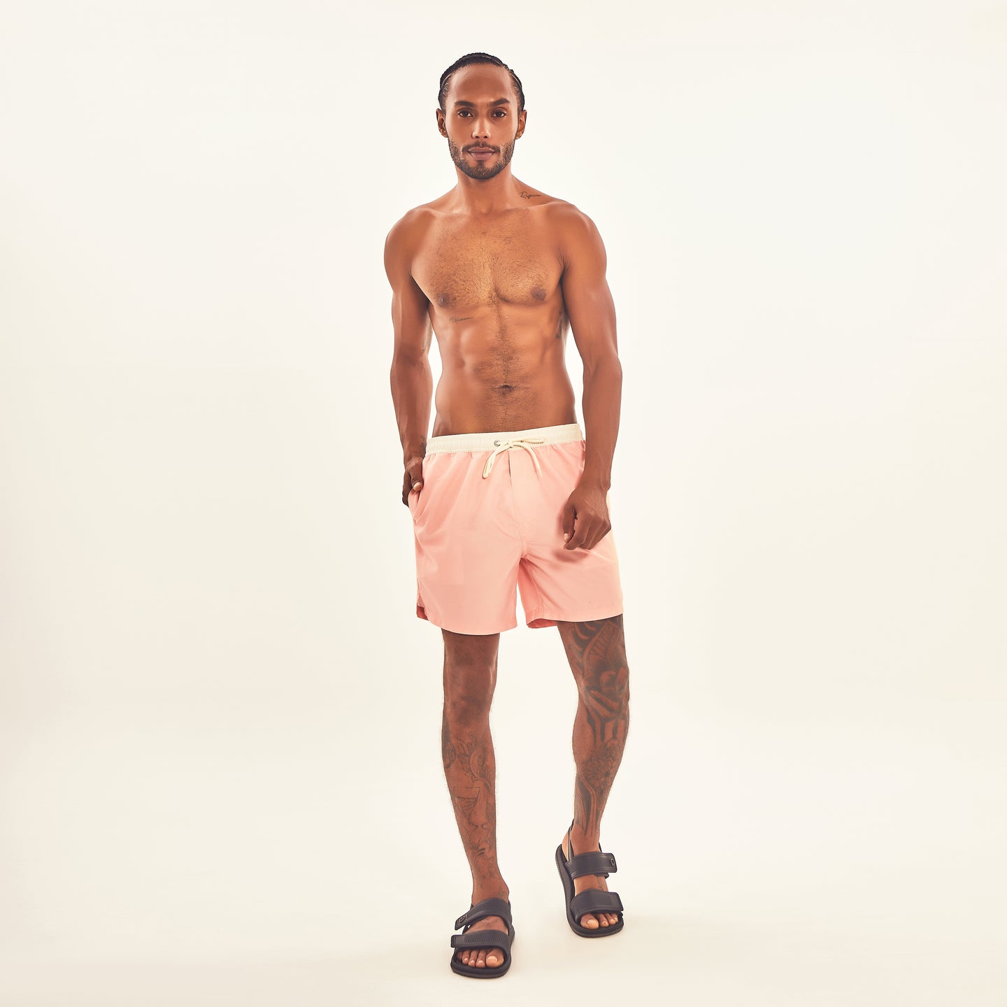 Model Front: Uv Line Short For Men / Bermuda Shorts Boxer Rose Upf50+