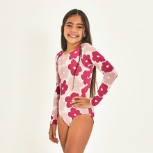 Cargar imagen en el visor de la galería, Image 02: Uv Line Girl&#39;s One-Piece Swimsuit Flores Upf50+
