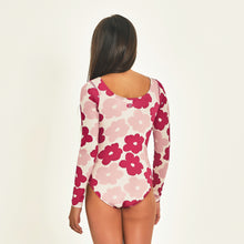 Cargar imagen en el visor de la galería, Model Back: Uv Line Girl&#39;s One-Piece Swimsuit Flores Upf50+
