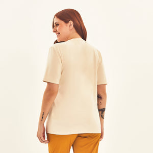 Model Back: Uv Line Fitness Top T-Shirt Solar Off White Upf50+