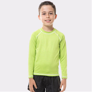 Camiseta verde lisa niño manga larga on sale